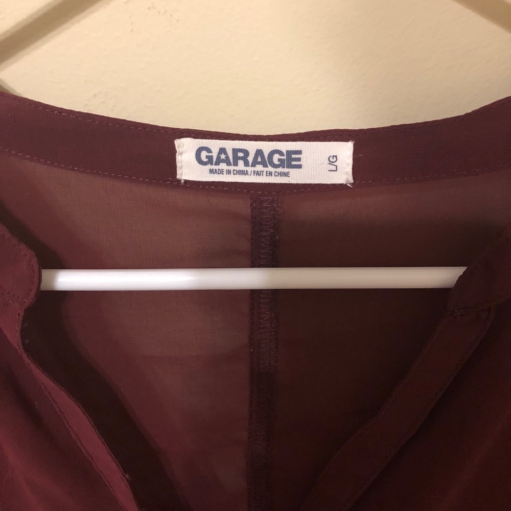 Maroon sheer blouse - Picture 3 of 3